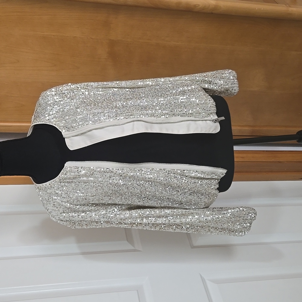 Halogen Sequin Silver Women's Jacket - image 6